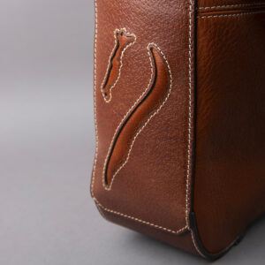 Antarès Milano leather bag brown logo detail