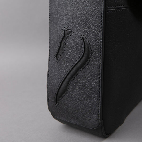 Antarès Milano leather bag black logo detail